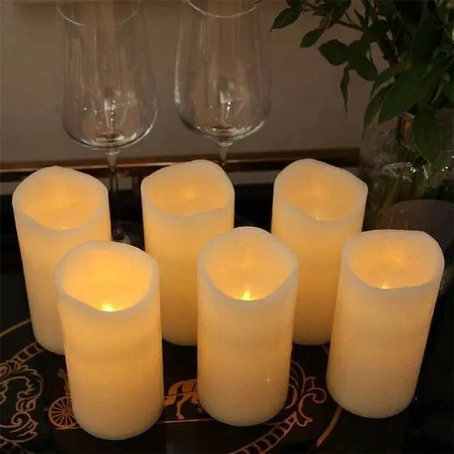 Alt view image 4 of 4 - 6x LED Flameless Candles Wax Pillar Battery Operated Candle Remote Control Timer