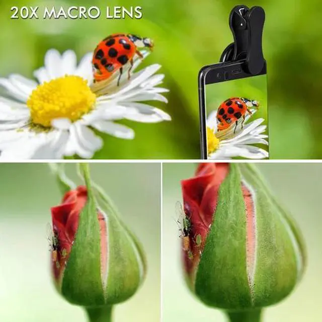 Alt view image 3 of 7 - Professional 5K HD Phone Camera Photo Lens 20X Macro Lens Clip On Phone Kit Clip