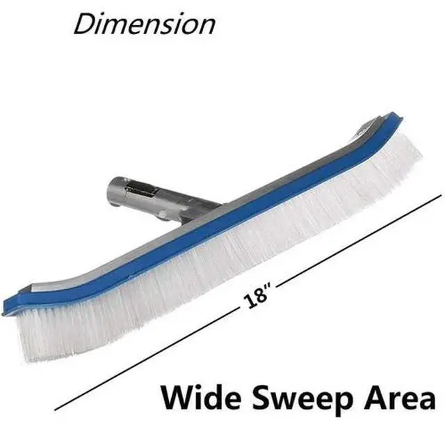 Alt view image 2 of 6 - Professional Heavy Duty 18" Swimming Pool Floor Wall Cleaning Brush Head Tool