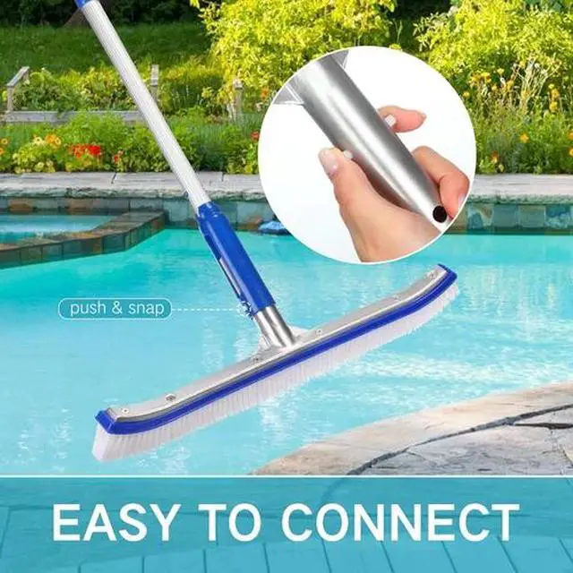 Alt view image 5 of 6 - Professional Heavy Duty 18" Swimming Pool Floor Wall Cleaning Brush Head Tool