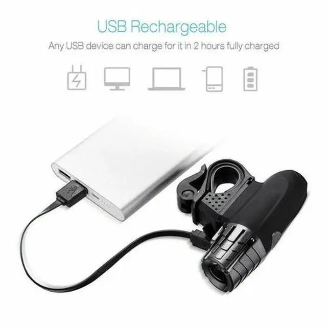 Alt view image 4 of 7 - USB Rechargeable Bright LED Bicycle Bike Front Headlight and Rear Tail Light Set