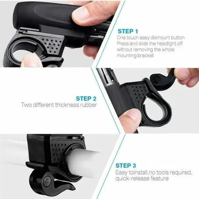 Alt view image 5 of 7 - USB Rechargeable Bright LED Bicycle Bike Front Headlight and Rear Tail Light Set