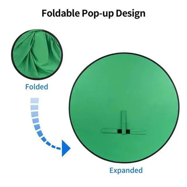Alt view image 3 of 7 - 59" Green Screen Backdrop Collapsible Round Background For Chair Studio Photo