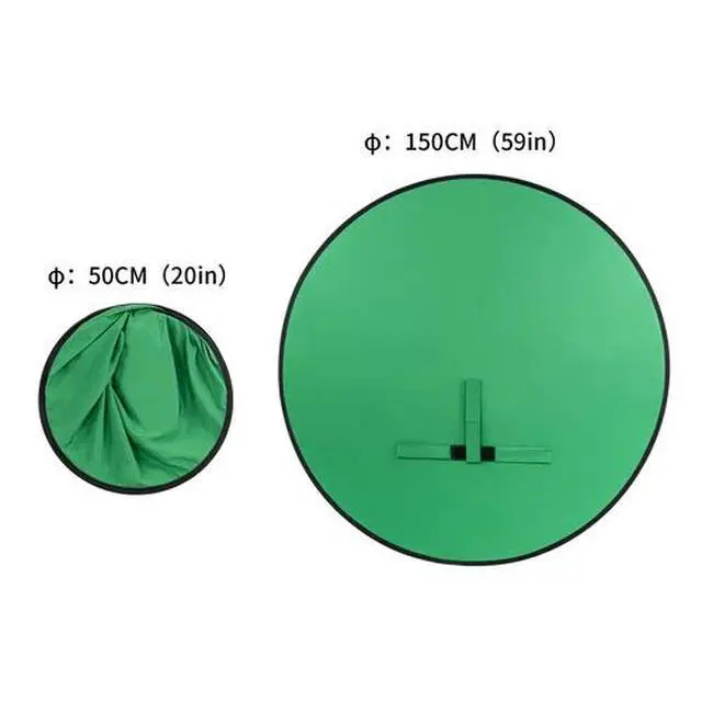 Alt view image 4 of 7 - 59" Green Screen Backdrop Collapsible Round Background For Chair Studio Photo