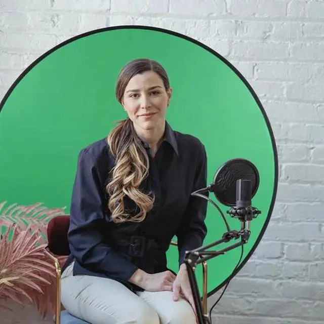 Alt view image 5 of 7 - 59" Green Screen Backdrop Collapsible Round Background For Chair Studio Photo