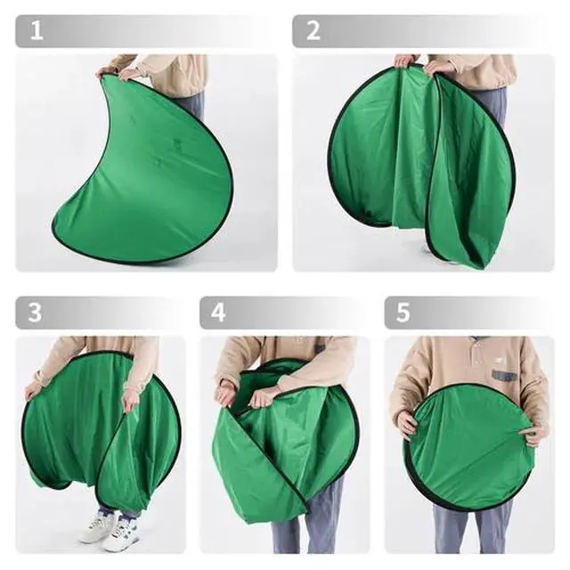 Alt view image 6 of 7 - 59" Green Screen Backdrop Collapsible Round Background For Chair Studio Photo