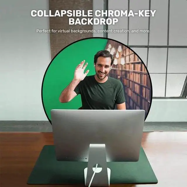 Alt view image 7 of 7 - 59" Green Screen Backdrop Collapsible Round Background For Chair Studio Photo