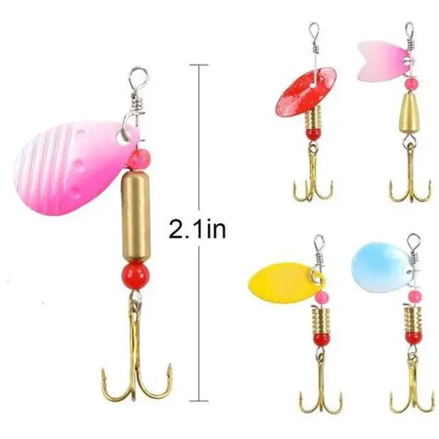 Alt view image 2 of 6 - Lot of 30 Trout Spoon Metal Fishing Lures Spinner Baits Bass Tackle Colorful NEW
