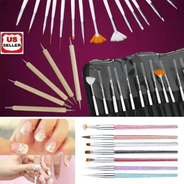 Main image of 27 pcs Nail Art Gel Design Pen Painting Polish Brush Dotting Drawing Tools Set
