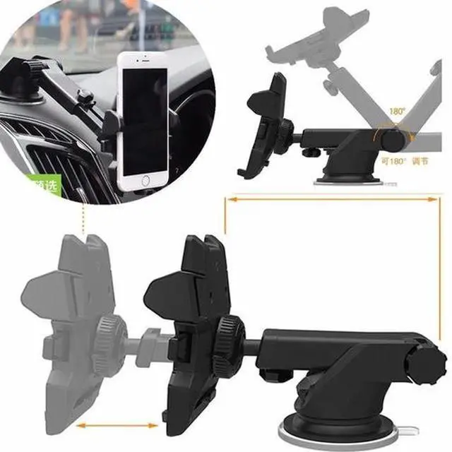 Alt view image 4 of 6 - Car Holder Windshield Mount Bracket for Mobile Cell Phone GPS iPhone Samsung