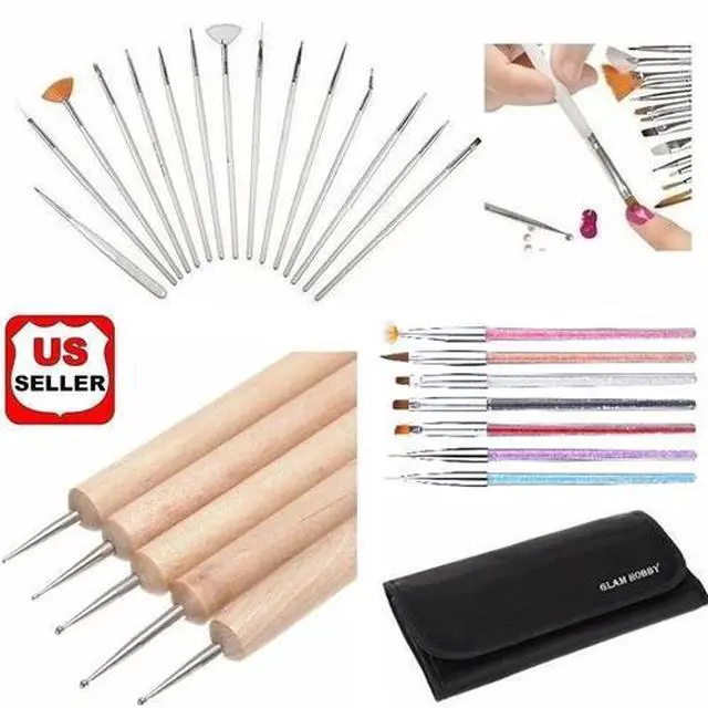Main image of 27 pcs Nail Art Design Set Dotting Painting Drawing Polish Brush Pen Tool kit US