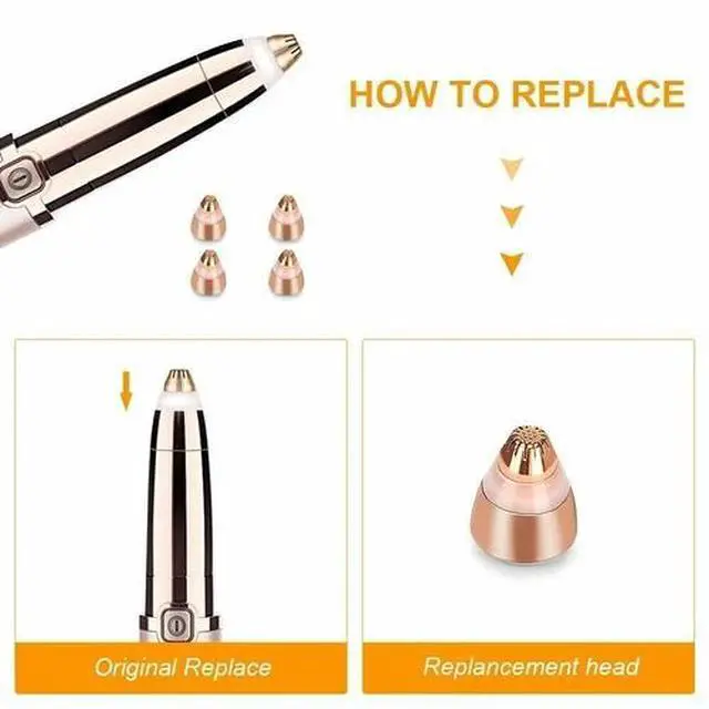 Alt view image 4 of 4 - 4pcs Eyebrow Trimmer Hair Remover Replacement Heads For Finishing Touch Flawless