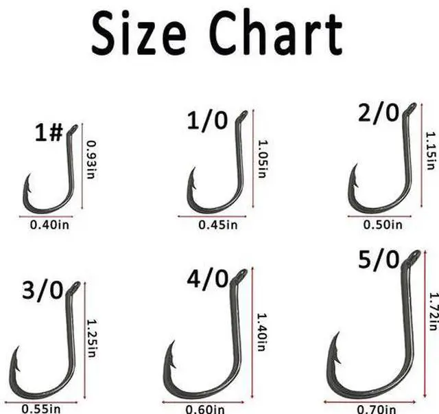 Alt view image 3 of 6 - 160 Offset Circle Fishing Hooks/Box - Black High Carbon Steel: Sizes #1-5/0