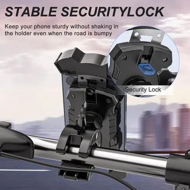 Alt view image 4 of 4 - Bicycle Bike Phone Mount Auto Lock 100mph Military Anti-Shake Bike Phone Holder