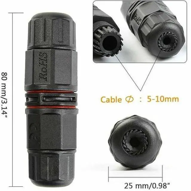 Alt view image 4 of 6 - 2PK Junction Box Waterproof IP68 Electric Cable Wire Plug Connector Protection