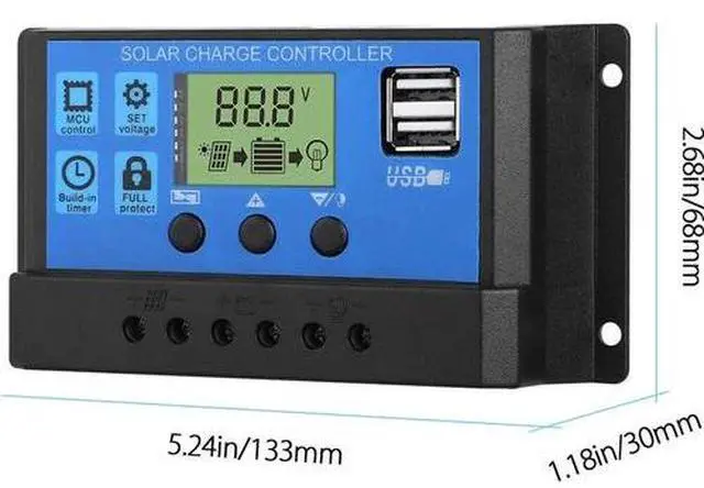 Alt view image 6 of 7 - MPPT Solar Panel Regulator Charge Controller Auto Focus Tracking 30-100A 12V/24V