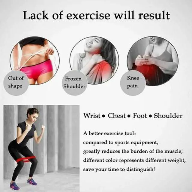 Alt view image 6 of 6 - Resistance Bands Loop Set of 5 Exercise Workout CrossFit Fitness Yoga Booty Band