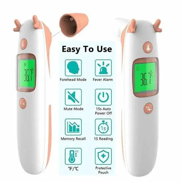 Alt view image 2 of 4 - LCD Digital IR Infrared Thermometer Non-contact Temperature Gun Ear Forehead FDA
