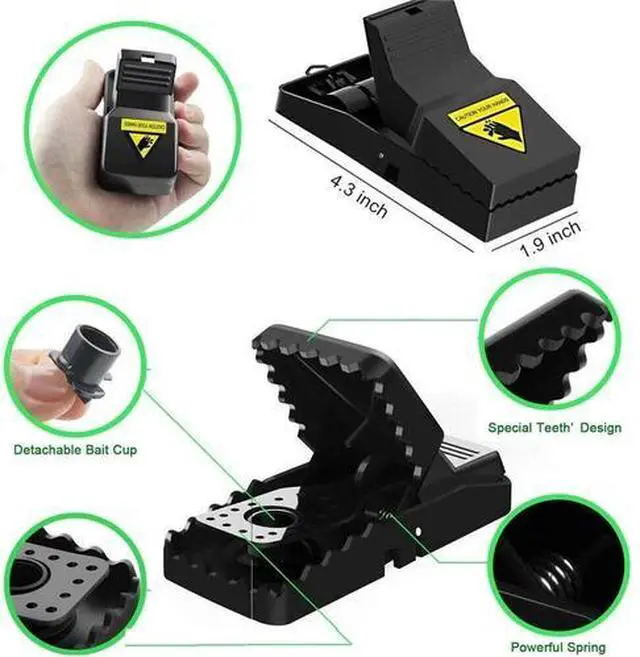 Alt view image 2 of 7 - 6-PACK Reusable MOUSE TRAPS Rat Trap Rodent Snap Trap Mice Trap Catcher Killer