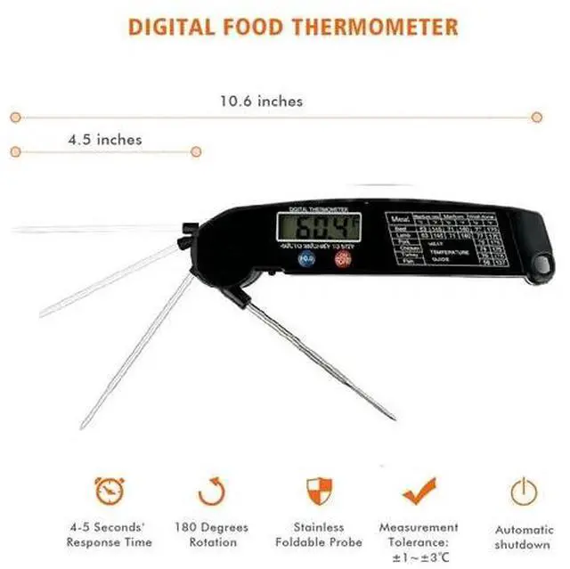 Alt view image 4 of 5 - Instant Read Digital Electronic Kitchen Cooking BBQ Grill Food Meat Thermometer