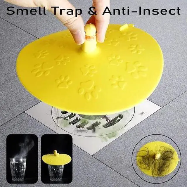 Alt view image 3 of 5 - 2 Pcs Yellow Duck Silicone Sewer Deodorant Mat 5.9 inch Bathtub Sewer Cover Plug