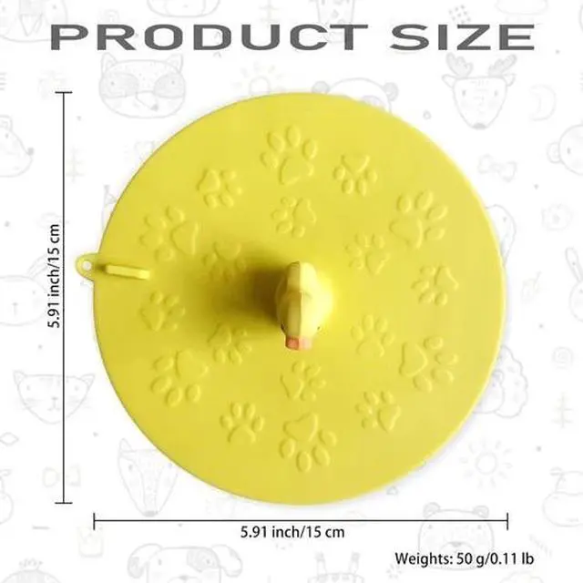 Alt view image 2 of 5 - 2 Pcs Yellow Duck Silicone Sewer Deodorant Mat 5.9 inch Bathtub Sewer Cover Plug