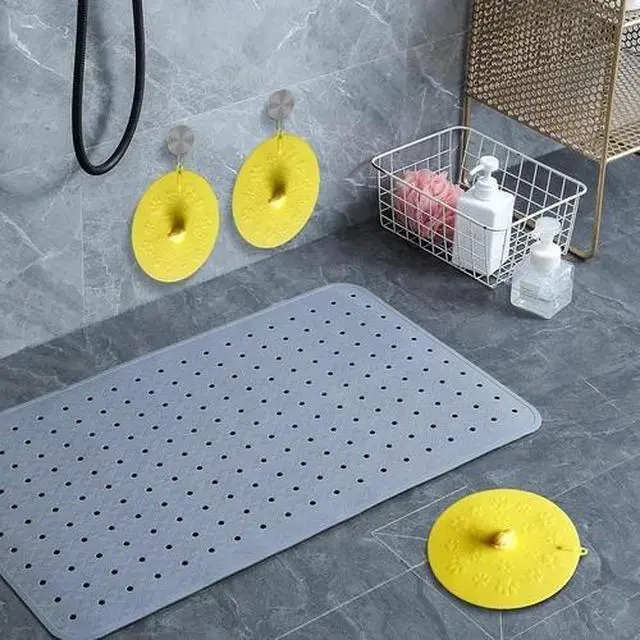 Alt view image 4 of 5 - 2 Pcs Yellow Duck Silicone Sewer Deodorant Mat 5.9 inch Bathtub Sewer Cover Plug