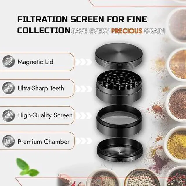 Alt view image 4 of 5 - 1.8" Premium Spice Grinder Mixer | Heavy-Duty Smooth Grinding Essential Tools