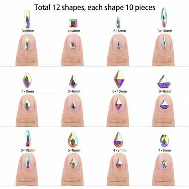 Alt view image 2 of 7 - Mix Gems Rhinestones For Nail Art Craft +picking up pen+ stainless steel tweezer