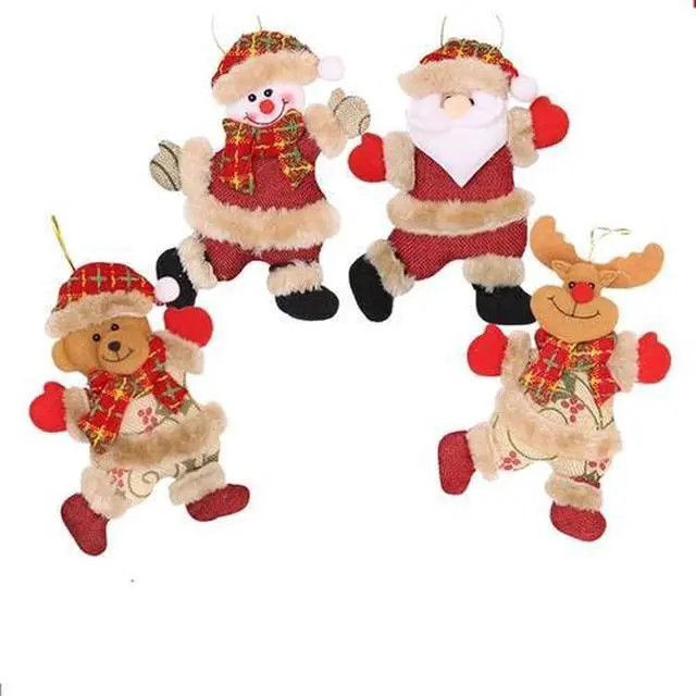 Alt view image 3 of 7 - 4Pcs Christmas Ornaments Gift Santa Claus Snowman Tree Toy Doll Hang Decorations