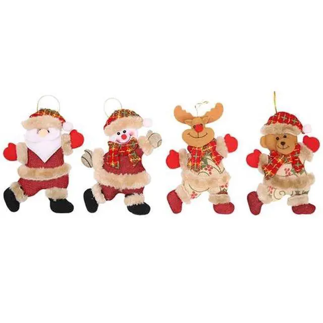 Alt view image 4 of 7 - 4Pcs Christmas Ornaments Gift Santa Claus Snowman Tree Toy Doll Hang Decorations