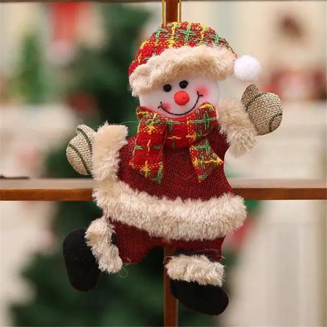 Alt view image 6 of 7 - 4Pcs Christmas Ornaments Gift Santa Claus Snowman Tree Toy Doll Hang Decorations