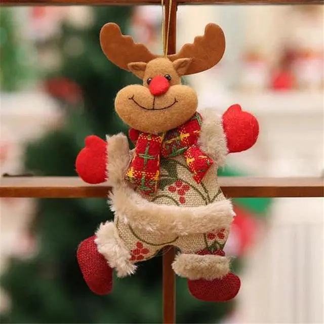 Alt view image 7 of 7 - 4Pcs Christmas Ornaments Gift Santa Claus Snowman Tree Toy Doll Hang Decorations