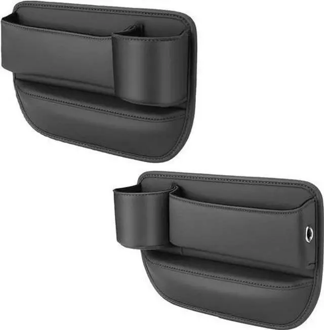Main image of 2 PCS Auto Car Seat Gap Catcher Organiser Storage Box Pocket w/ Cup Holder Side
