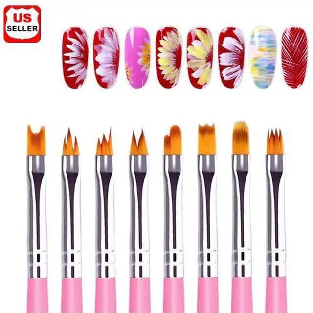 Main image of 8 Pcs Nail Art Design Brush Acrylic Nail Gel Polish Painting Brush Drawing Pen
