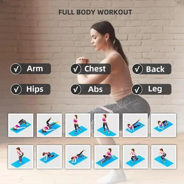 Alt view image 3 of 6 - Workout Resistance Bands Loop Set CrossFit Fitness Yoga Booty Leg Exercise Band