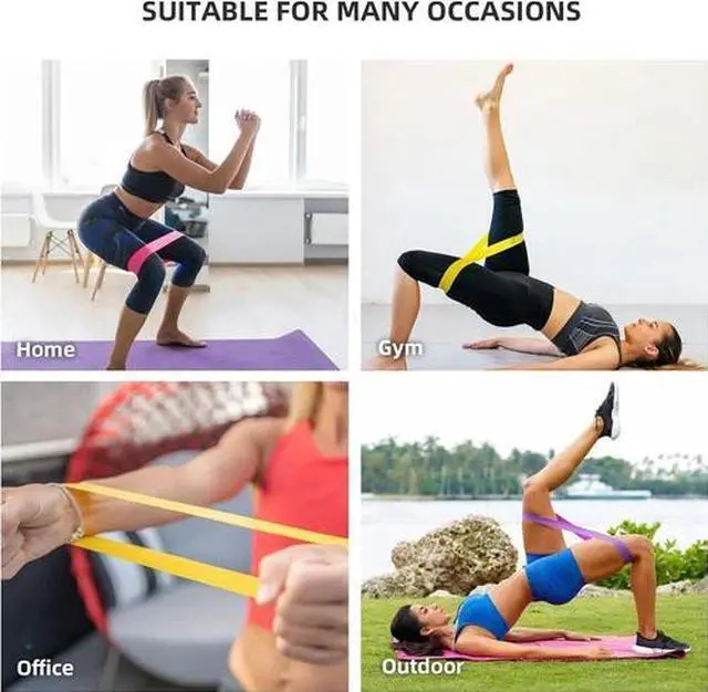Alt view image 4 of 6 - Workout Resistance Bands Loop Set CrossFit Fitness Yoga Booty Leg Exercise Band