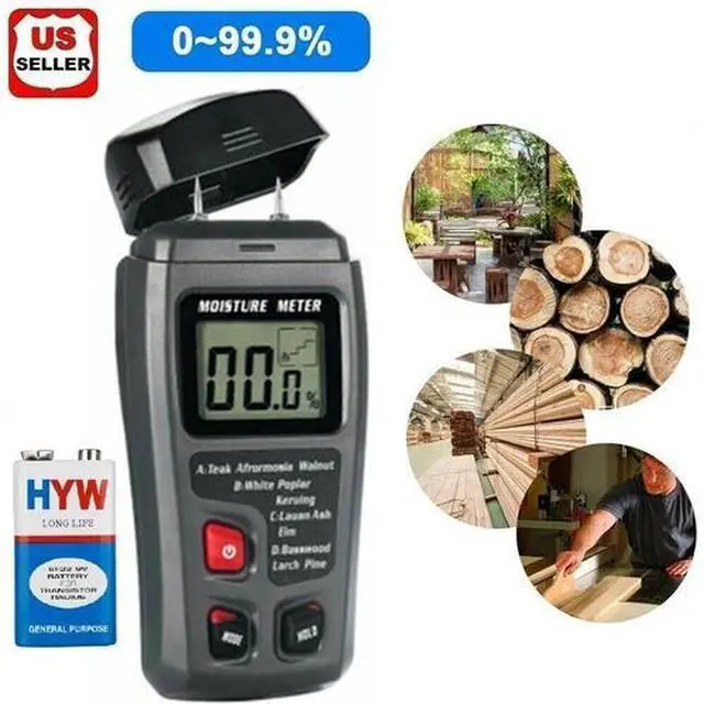 Main image of Digital LCD Wood Moisture Meter Detector Tester Humidity 0-99.9% Hygrometer Test