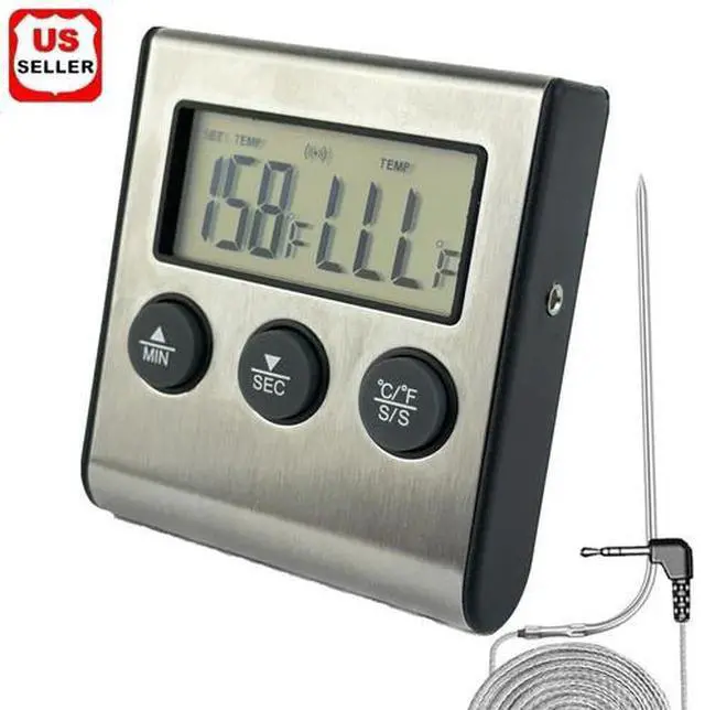 Main image of Remote Kitchen Digital Cooking Thermometer Probe Meat Food Temperature w/Timer