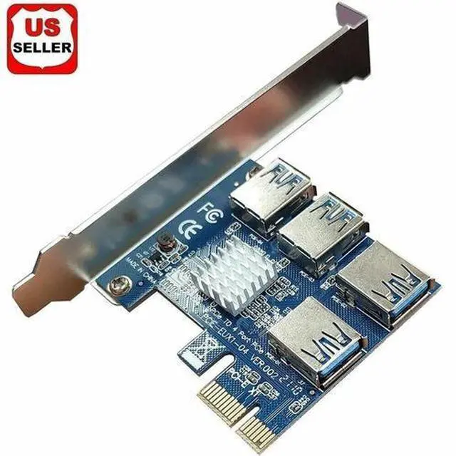 Main image of PCIe 1 to 4 PCI express 16X slots Riser Card PCI-E 1X to External 4 PCI-e Slot