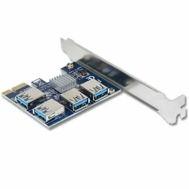 Alt view image 2 of 6 - PCIe 1 to 4 PCI express 16X slots Riser Card PCI-E 1X to External 4 PCI-e Slot
