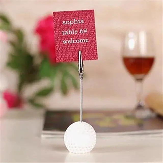 Alt view image 4 of 7 - Golf Ball Shaped Table Number Holder Name Place Card Memo Clip Holder Golf Stand