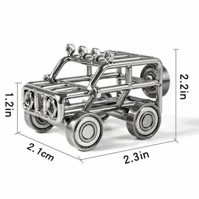 Alt view image 6 of 7 - Handmade Metal Antique Vintage Car Model Home Decor Decoration Ornaments Vehicle