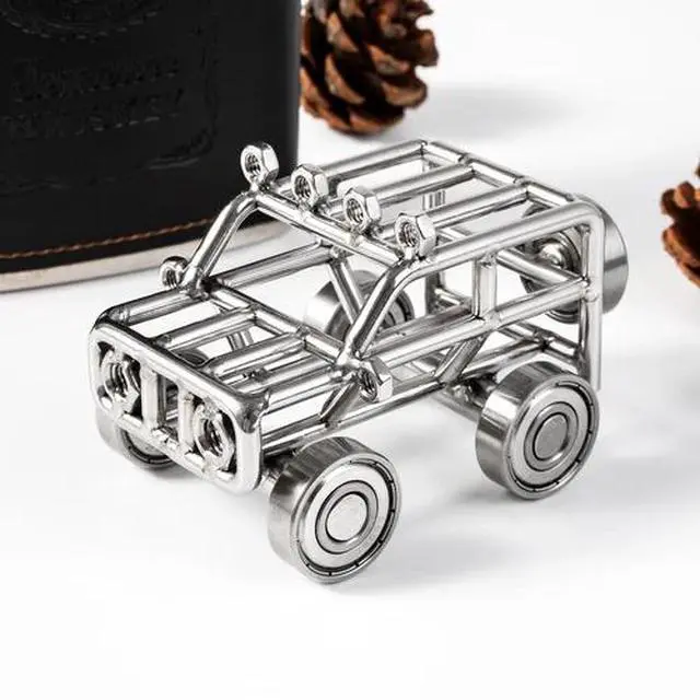 Alt view image 7 of 7 - Handmade Metal Antique Vintage Car Model Home Decor Decoration Ornaments Vehicle