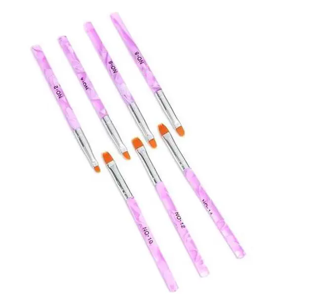 Alt view image 3 of 6 - 7Pcs Acrylic Nail Art Pen Tips UV Builder Gel Painting Brush Manicure Set Hot US
