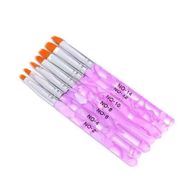 Alt view image 5 of 6 - 7Pcs Acrylic Nail Art Pen Tips UV Builder Gel Painting Brush Manicure Set Hot US