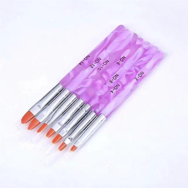 Alt view image 6 of 6 - 7Pcs Acrylic Nail Art Pen Tips UV Builder Gel Painting Brush Manicure Set Hot US