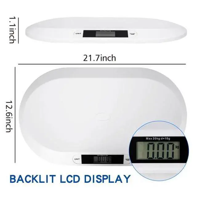 Alt view image 7 of 7 - 20kg / 44lb Capacity Digital Pet Baby Newborns Weighing Scale LCD Display ABS US