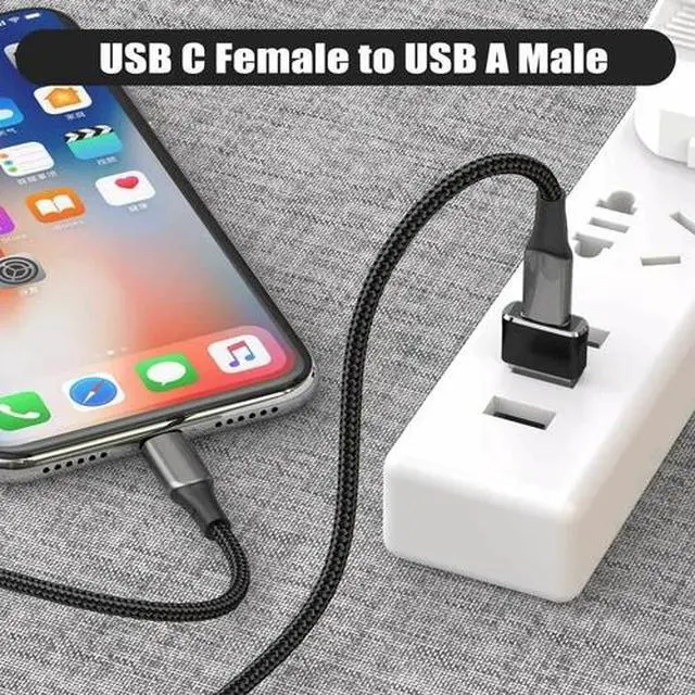 Alt view image 6 of 7 - 3 PACK USB C 3.1 Type C Female to USB 3.0 Type A Male Port Converter Adapter BLK