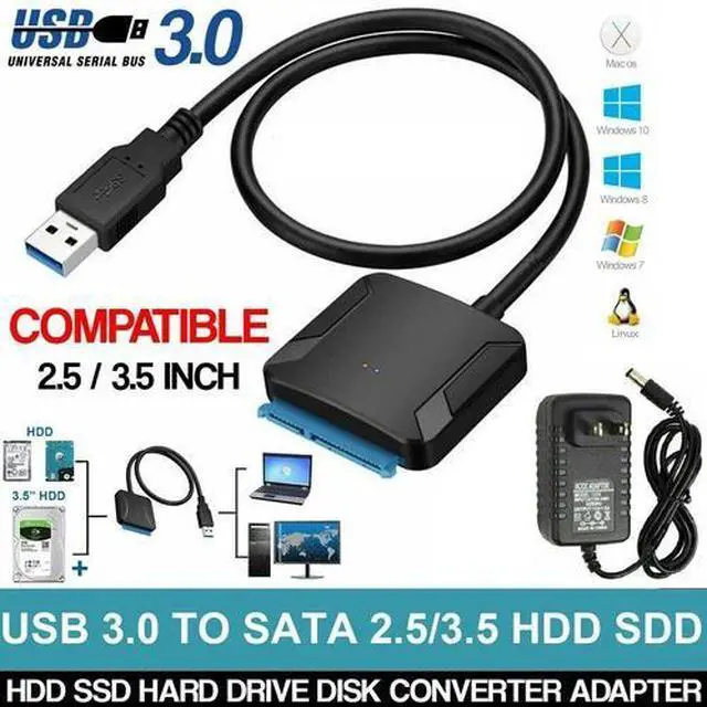 Main image of USB 3.0 to SATA III Adapter for 2.5" 3.5" SSD HDD Hard Drive with 12V/2A Power